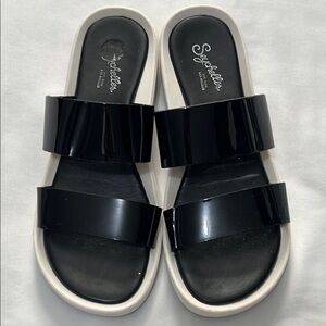 Seychelles Made in Italy Black Patent Leather Sandals